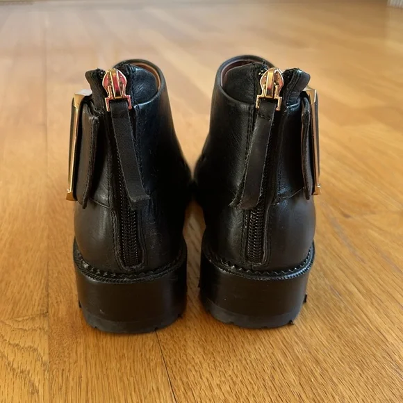 Jeffrey Campbell Great Moments Cut-Out Ankle Black Leather Booties - Picture 7 of 11